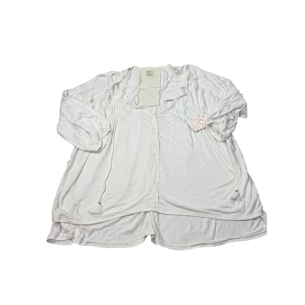 NWT We the Free white tunic T shirt, oversized. Size S. linen blend. boho resort